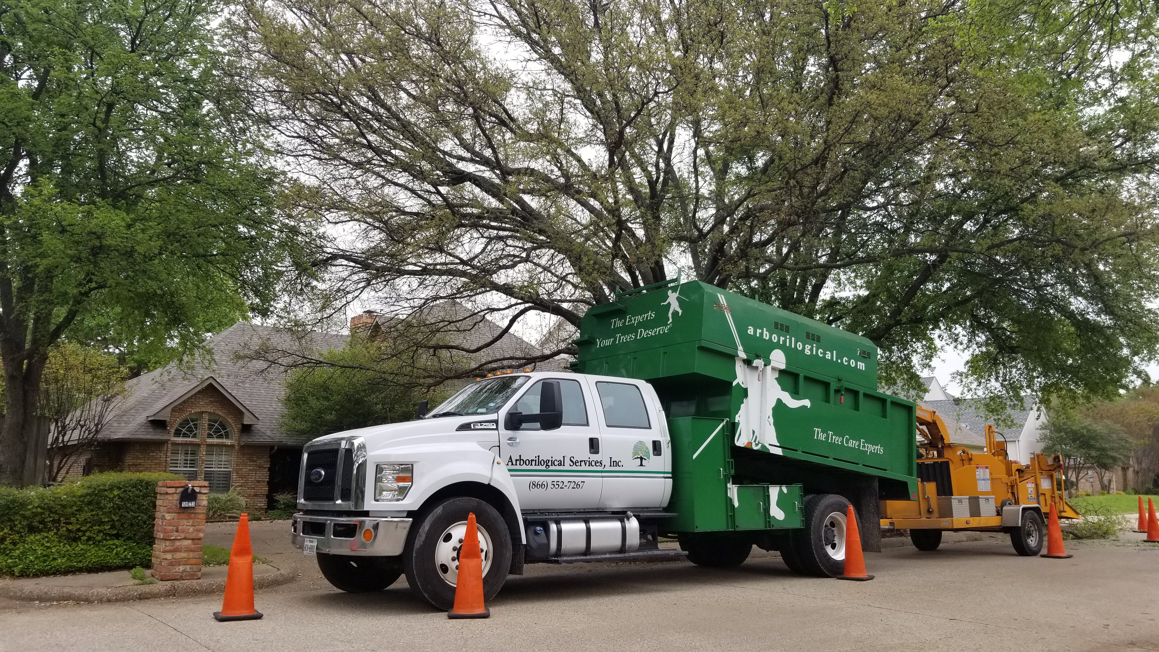 [Prod Dept white crew truck w/chipper}
